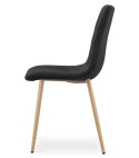 Krzesło TURIN - czarny aksamit / nogi kolor drewna x 1