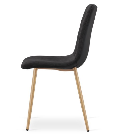Krzesło TURIN - czarny aksamit / nogi kolor drewna x 3