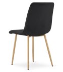 Krzesło TURIN - czarny aksamit / nogi kolor drewna x 3