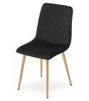 Krzesło TURIN - czarny aksamit / nogi kolor drewna x 4