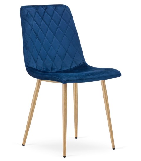 Krzesło TURIN - granat aksamit / nogi kolor drewna x 2