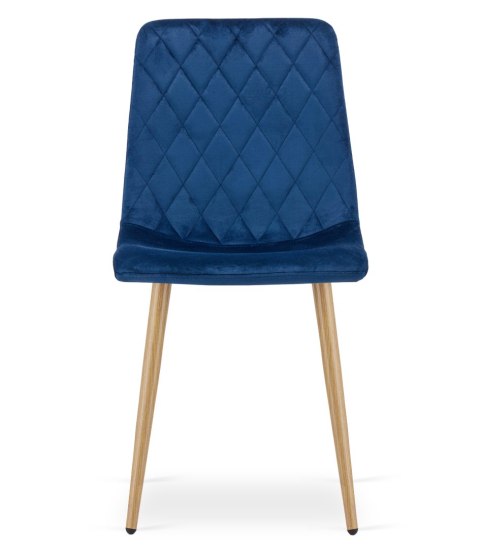Krzesło TURIN - granat aksamit / nogi kolor drewna x 2