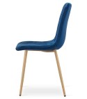 Krzesło TURIN - granat aksamit / nogi kolor drewna x 2