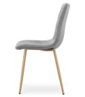 Krzesło TURIN - jasny szary aksamit / nogi kolor drewna x 2