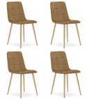 Krzesło KARA - brązowy aksamit / nogi kolor drewna x 4