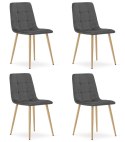 Krzesło KARA - ciemny szary aksamit / nogi kolor drewna x 4