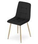 Krzesło KARA - czarny aksamit / nogi kolor drewna x 4