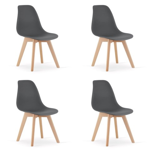 Krzesło KITO ciemnoszare / nogi naturalne x 4