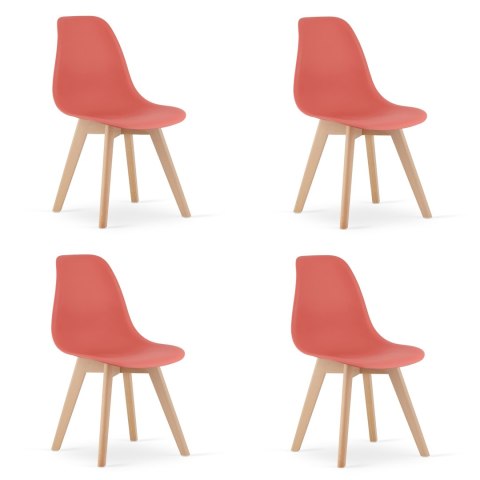 Krzesło KITO cynober / nogi naturalne x 4