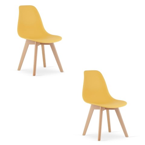 Krzesło KITO musztarda / nogi naturalne x 2