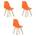 Krzesło KITO pomarańcz / nogi naturalne x 3
