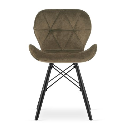 Krzesło LAGO Aksamit - brąz / nogi czarne x 2