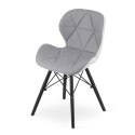 Krzesło LAGO ekoskóra - szaro-białe / nogi czarne x1