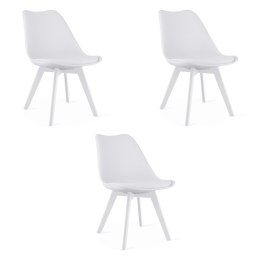 Krzesło MARK - białe / nogi białe x 3
