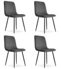Krzesło RIFT - szary sztruks / nogi kolor czarny x 4