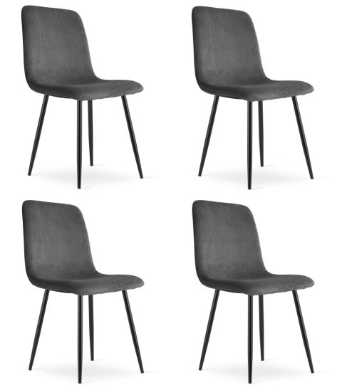 Krzesło RIFT - szary sztruks / nogi kolor czarny x 4