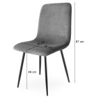 Krzesło RIFT - szary sztruks / nogi kolor czarny x 4