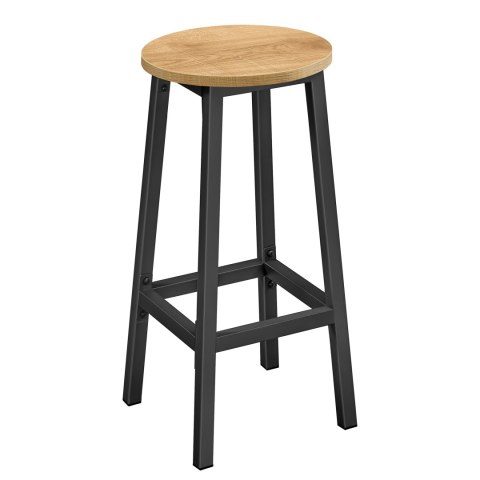 Taboret barowy - dąb / nogi czarne