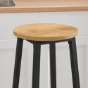 Taboret barowy - dąb / nogi czarne