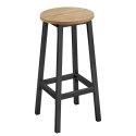 Taboret barowy - dąb sonoma / nogi czarne