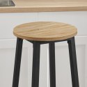 Taboret barowy - dąb sonoma / nogi czarne