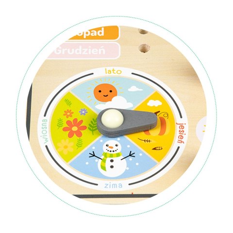 Drewniana tablica manipulacyjna kalendarz zegar ECOTOYS ECOTOYS