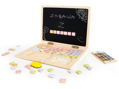Drewniany laptop edukacyjny tablica magnetyczna ECOTOYS ECOTOYS