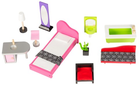 Duży drewniany domek z windą dla lalek - Rezydencja Malibu ECOTOYS ECOTOYS