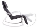 Fotel bujany regulowany podnóżek biała rama ModernHome ModernHome