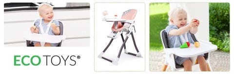 Fotelik krzesełko do karmienia róż składany ECOTOYS ECOTOYS