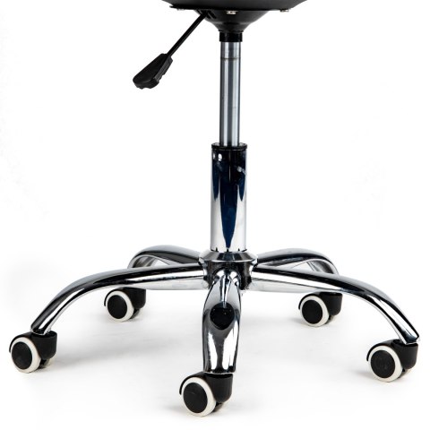 Krzesło obrotowe biurowe z podnośnikiem poduszką chromowane nogi czarne ModernHome ModernHome