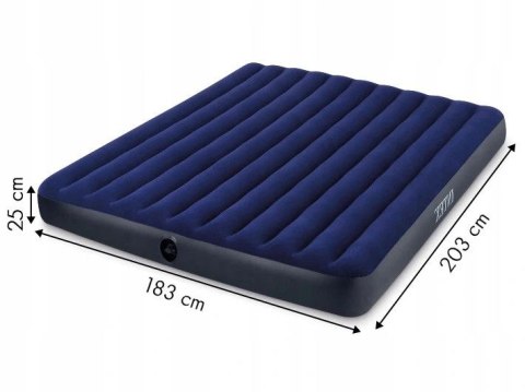Materac dmuchany dwuosobowy 203x183 cm welurowy INTEX 64755 INTEX