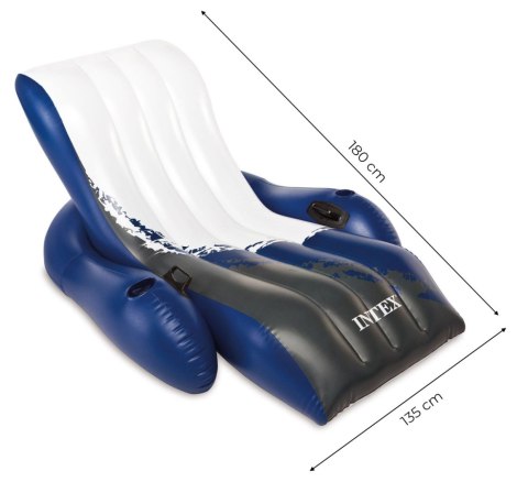 Materac fotel dmuchany wodny plażowy 2w1 180x135 cm INTEX 58868 INTEX