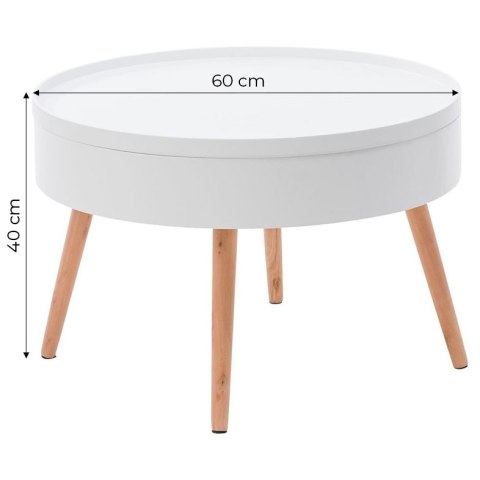 Stolik kawowy okrągły ze schowkiem 60 cm ModernHome ModernHome