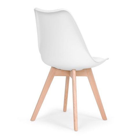 Zestaw 4 krzeseł krzesło do salonu jadalni z poduszką białe ModernHome ModernHome