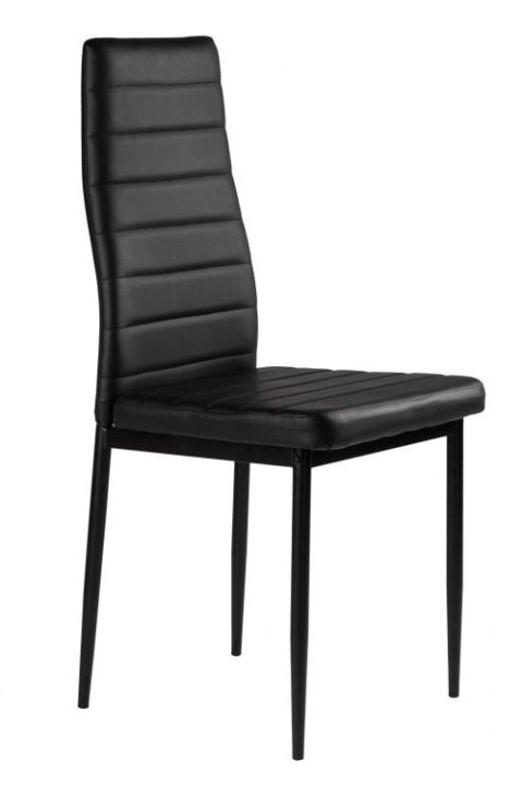 Zestaw krzeseł do jadalni salonu z ekoskóry 4 sztuki wysokie oparcie czarne ModernHome ModernHome