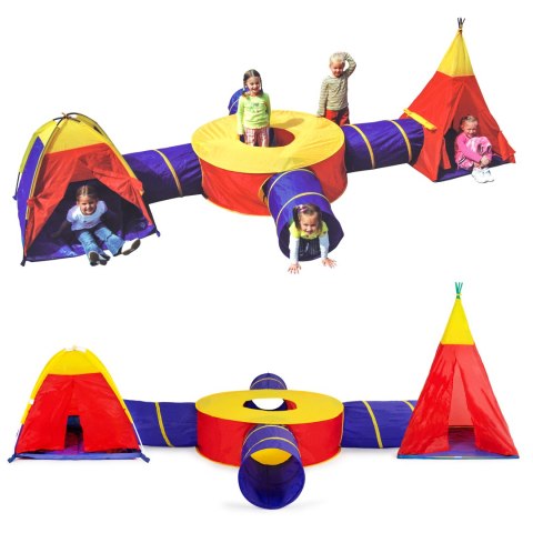 Zestaw namiotów dla dzieci 7w1 domki + 4 tunele IPLAY IPLAY