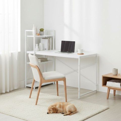 Biurko komputerowe szkolne 120x60 cm regał z 3 półkami białe ModernHome ModernHome