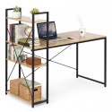 Biurko komputerowe szkolne 120x60 cm regał z 3 półkami loft jasny dąb ModernHome ModernHome
