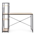 Biurko komputerowe szkolne 120x60 cm regał z 3 półkami loft jasny dąb ModernHome ModernHome