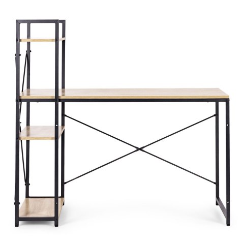 Biurko komputerowe szkolne 120x60 cm regał z 3 półkami loft jasny dąb ModernHome ModernHome