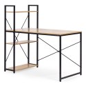 Biurko komputerowe szkolne 120x60 cm regał z 3 półkami loft jasny dąb ModernHome ModernHome