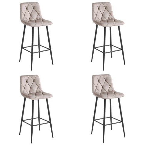 Hoker NADO - aksamit ciemny beż / nogi czarne x 4