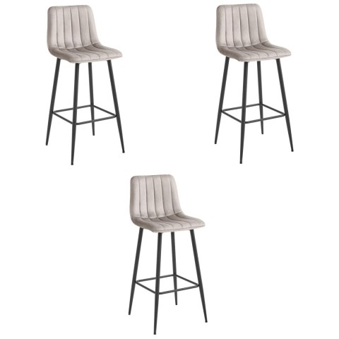 Hoker POZZA - aksamit ciemny beż / nogi czarne x 3