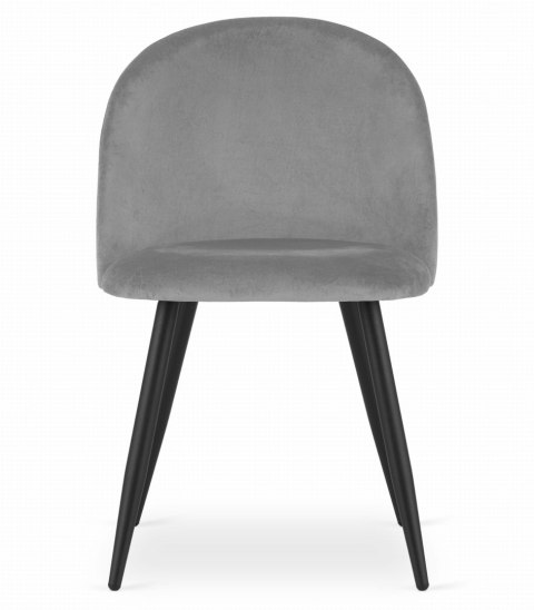 Krzesło BELLO - aksamit jasnoszare / nogi czarne x 1