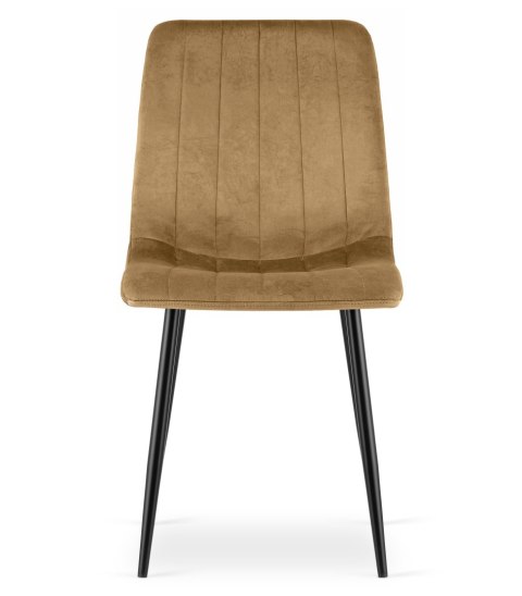 Krzesło LAVA - brązowy aksamit / nogi czarne x 3