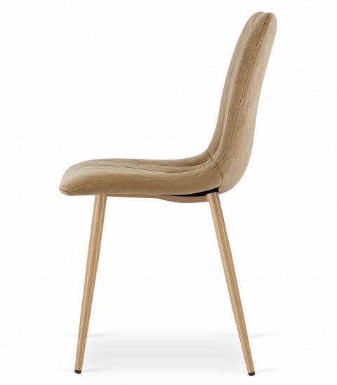 Krzesło LAVA - brązowy aksamit / nogi kolor drewna x 3