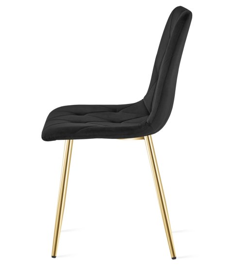 Krzesło LIBRA - czarny aksamit / nogi kolor złoty x 2