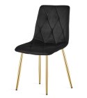 Krzesło LIBRA - czarny aksamit / nogi kolor złoty x 3