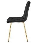 Krzesło LIBRA - czarny aksamit / nogi kolor złoty x 3